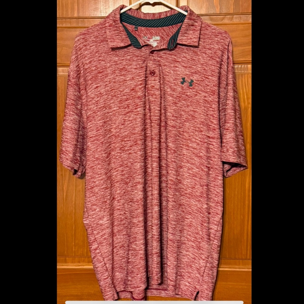 Under Armour Red Polo Shirt Casual Sporty Style